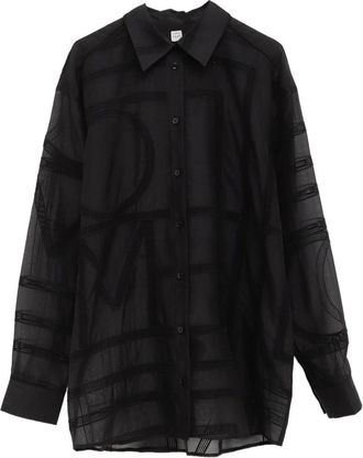 Toteme Black Classic Crochet Shirt