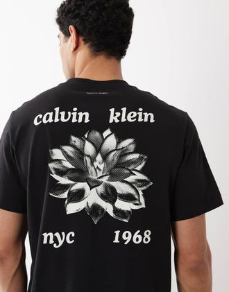 Calvin Klein Jeans T-shirt nera con stampa-Nero