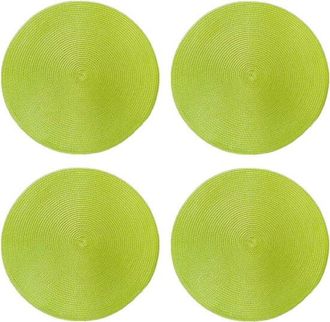 OEM Juego De 4 Manteles Individuales Redondos Color Antracita, &Oslash; 38 Cm - Sint&eacute;tico Con Aspecto Natural