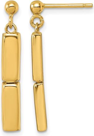 Diamond2Deal 14K Yellow Gold Fancy Two Bar Drop Dangle Earrings