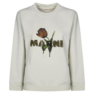 Marni Sweatshirts, female, White, Size: 2XS Stylish Sweatshirt for a Modern Look