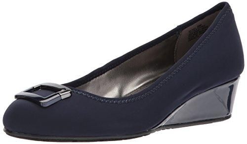 Escarpins Bandolino Bleu Foncé Talons Bloc - Taille 6 Femme, Fabriqués En Italie