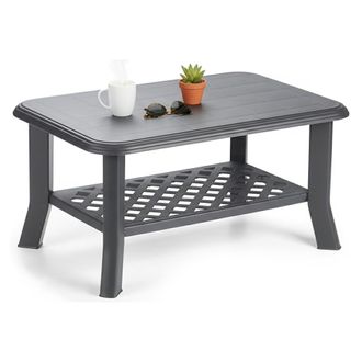 Dmora Dmora Table Basse Avec Porte-revues, Made In Italy, Couleur Anthracite, Dimensions 90 X 46 X 60 Cm