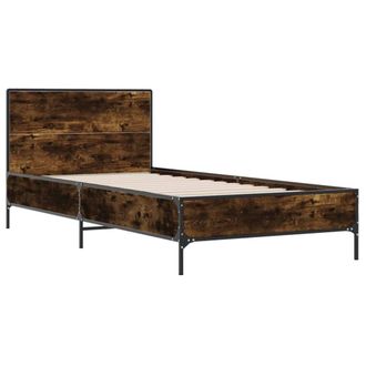 Berkfield Home Durable Bed Frame without Mattress Smoked Oak 100x200 cm in Brown