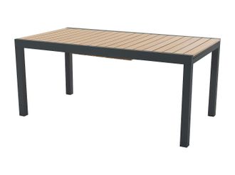 Vente-Unique Tavolo da pranzo giardino allun. Alluminio e polywood L.170/230cm Naturale chiaro Antracite - MACILA di MYLIA
