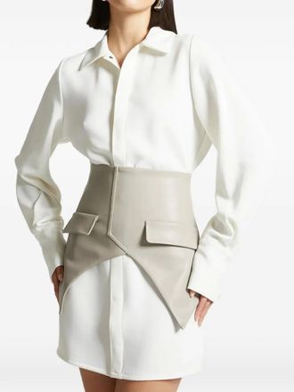 Mani&egrave;re De Voir corset-shirt dress - White