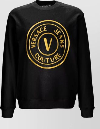 Versace Jeans Couture crew neck long sleeve ribbed hem t-shirt