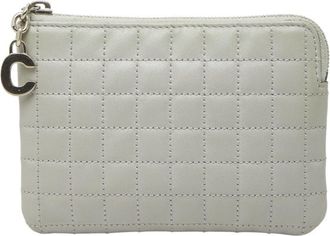 Celine Light Gray Leather Coin Purse/Coin Case (Pre-Owned)