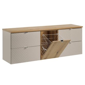 Petits Meubles Mueble bajo lavabo 1 cesto de ropa estratificado 160.4cm