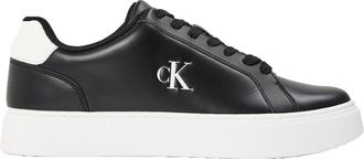 Calvin Klein Heren Klassieke Leren Cupsole Sneakers (Zwart/Wit)