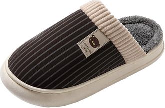 Generic Womens Slippers Warm Winter Slippers Womens Plush Lined Felt Slippers Slip On Flat Comfortable House Slippers with Soft Rubber Sole Winter Slippers El