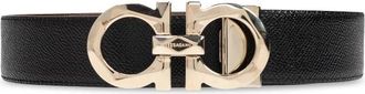 Ferragamo Dubbelzijdige Riem - Heren - Riemen - Zwart - 95 CM - Leer - Accessoires