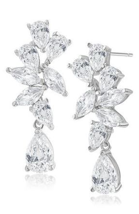 Kenneth Jay Lane Pear Marquise Drop Earrings in Clear/Silver at Nordstrom Rack