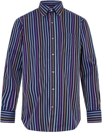Paul & Shark Heren shirt met lange mouwen en logo - Heren - Casual Overhemden - Veelkleurig - S - Katoen - Overhemden