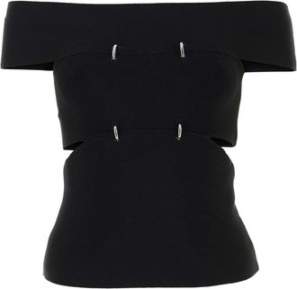 Alexander McQueen Alexander Mcqueen Black Stretch Viscose Blend Top