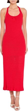 Amanda Uprichard Valentini Midi Dress In Crimson