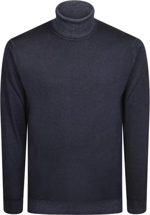 Daniele Fiesoli Pullover met hoge hals - Heren - Coltruien - Blauw - 2XL - Wol - Truien & Vesten