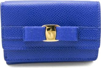 Ferragamo Tweedehands leren portemonnees - Dames - Vintage Accessoires - Blauw - ONE Size - Leer - Vintage