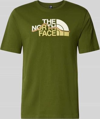 The North Face Regular Fit T-Shirt aus reiner Baumwolle Modell MOUNTAIN LINE in Hellgrau, Gr&ouml;&szlig;e XXL