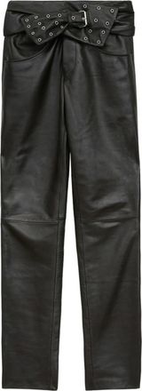 Isabel Marant Black Chazia Leather Trousers