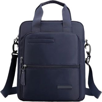 Generic Compatible For Mens Shoulder Messenger Bag Large Capacity 13 Waterproof Briefcase Oxford Cloth Crossbody Bags(Dark blue)