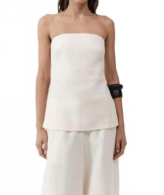 St.Agni Strapless Rouleau Tie Top In Ivory