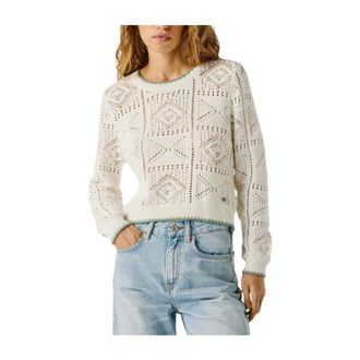 Pepe Jeans London Round-neck Knitwear, female, White, Size: XS Kas Round-neck Knitwear