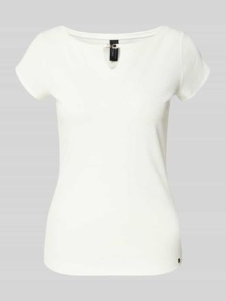 Marc Cain T-Shirt mit Cut Out in Offwhite, Gr&ouml;&szlig;e 34