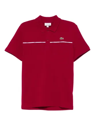 Lacoste logo-appliqué cotton polo shirt - Red
