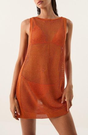 Vix Erika Knit Cover-Up Minidress in Orange at Nordstrom, Size X-Small