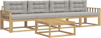 vidaXL Conjunto De Sof&aacute;s De Exterior 4 Uds. Blanco Y Gris Claro Vidaxl