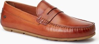 base Mens Base London Collins Driver Leather Mens Burnt Tan Loafers - Brown - Size: 10