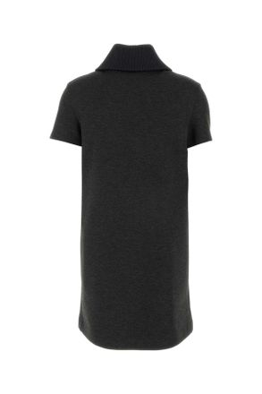 Gucci Womens Melange Dark Grey Stretch Jersey Dress Darkgrey Abiti