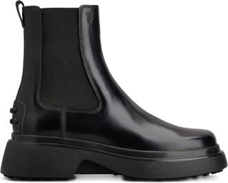 Tod's Zwarte Leren Enkellaarzen Stijlvol - Dames - Chelseaboots - Zwart - 36 EU - Leer - Schoenen