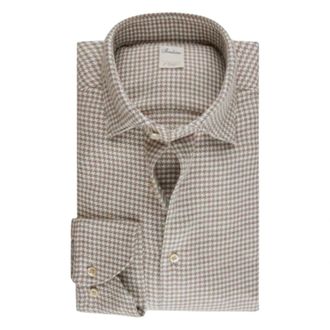Stenstr&ouml;ms Fitted Body RC Cuff Shirt met Lange Mouwen - Heren - Casual Overhemden - Beige - XL - Katoen - Overhemden