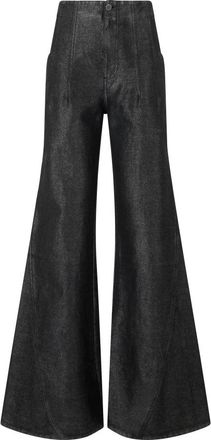 Alberta Ferretti Elephant Leg Pants - Dames - Wijde Broeken - Zwart - M - Katoen - Broeken