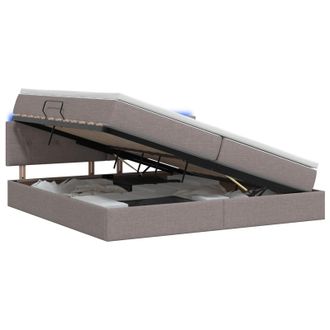vidaXL Letto Con Contenitore Led E Materasso Tortora 200 X 200 Cm Vidaxl