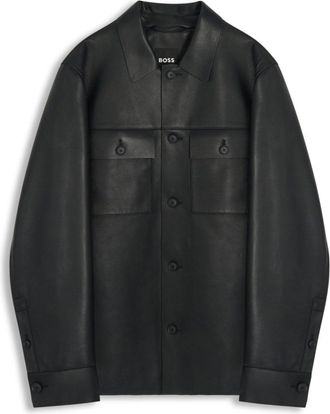 BOSS C MALID LEATHER JACKET Size: 52, colour: BLACK