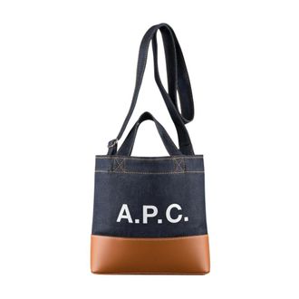 A.P.C. Axel Mini Tote - female - A.P.C. - Shopping Bags - Blue - ONE SIZE - Bags