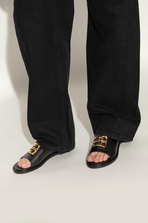 Givenchy Leather Slides, Womens, Black