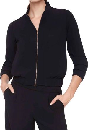 UP Vegan Silk Bomber Jacket In Black