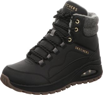 Skechers Womens Uno Rugged Natures Bliss Boots, Black Duraleather/Wool, 3 UK