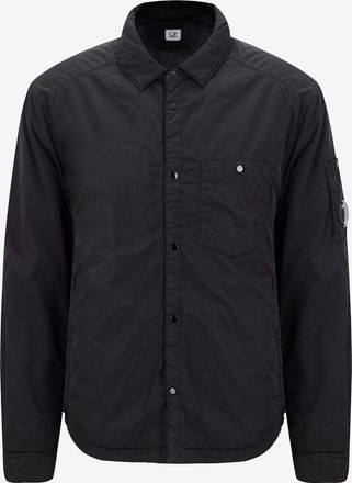 C.P. Company Kurzes gestepptes Überhemd aus technischem Stoff Chrome