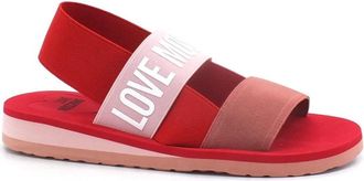 Love Moschino Platte Sandalen - Dames - Sandalen - Rood - 38 EU - Schoenen