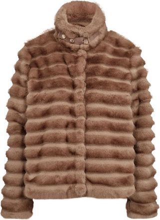 N&uuml;mph Faux Fur & Shearling Jassen - Dames - Jassen - Bruin - L - Jassen