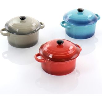 Crock-pot Pembury 3 Piece 9.6 Ounce Stoneware Assorted Casserole Dish Set in Red at Nordstrom