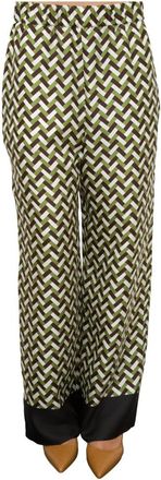 Max Mara Zijden broek voor vrouwen - Dames - Straight fit broeken - Veelkleurig - S - Broeken