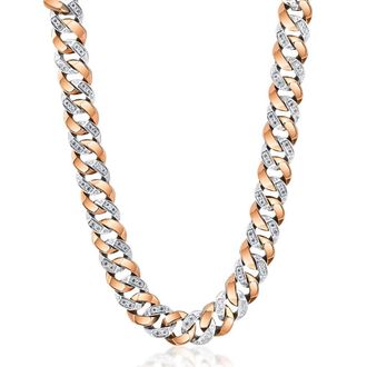 Pompeii3 Mens 14k Gold (245gram) or Platinum (460gram) 15mm Diamond Chain Necklace 20
