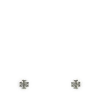 Tory Burch Accessoires, Dames, Grijs, ONE Size, Metalen Kira Versierde Oorbellen
