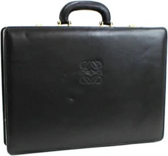 Loewe Pre-owned Anagram Attache Case Trunk - Heren - Vintage Handtas - Zwart - ONE Size - Leer - Vintage